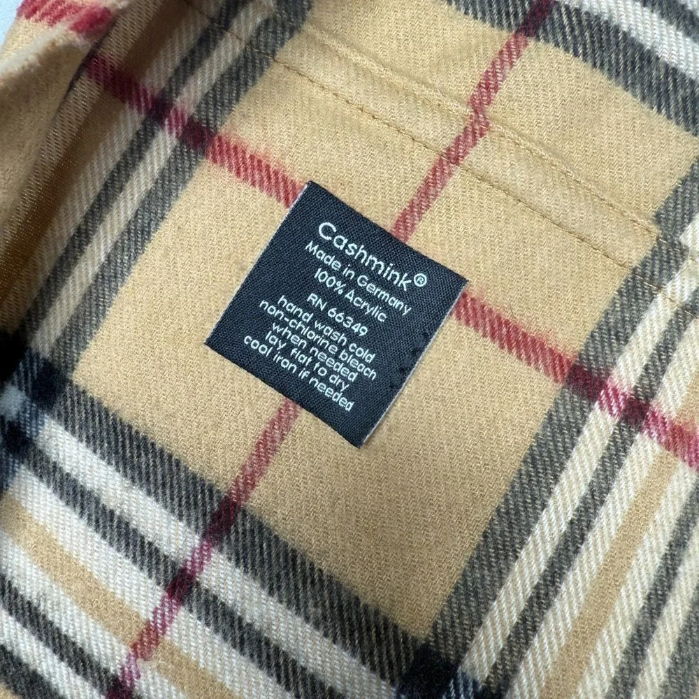 Cashmink Beige Tan Plaid‎ Infinity Scarf Camel Checkered Classic Cozy Preppy